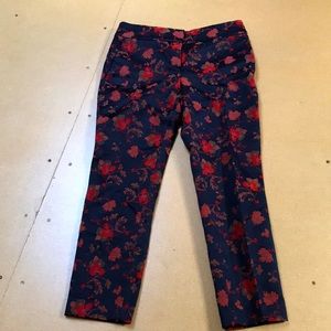 Petite Loft floral jacquard Marisa pants